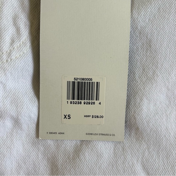 Levi's Premium Women's White Bib Overalls Jeans - Picture 4 of 14